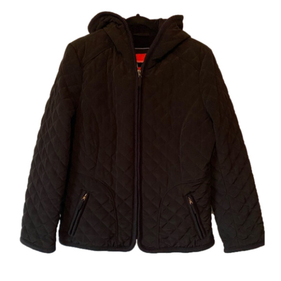 Esprit Women's Lg Puffer Quilted Fleece Lined Hooded Zip Winter Jacket Outdoor - Picture 1 of 8